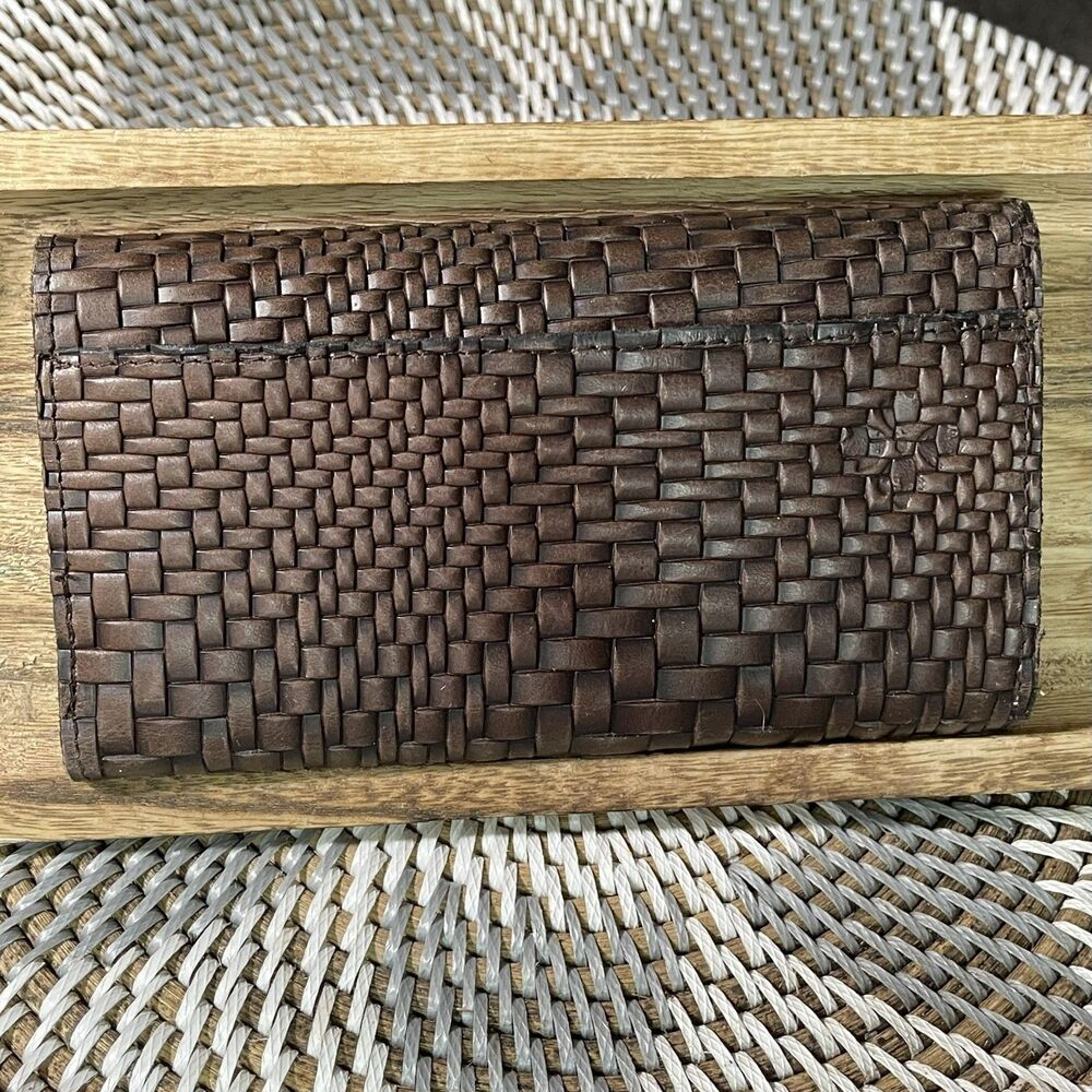 Patricia Nash Brown Basketweave Italian Leather T… - image 7